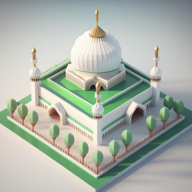 Construção de mesquita 3D IA generativa