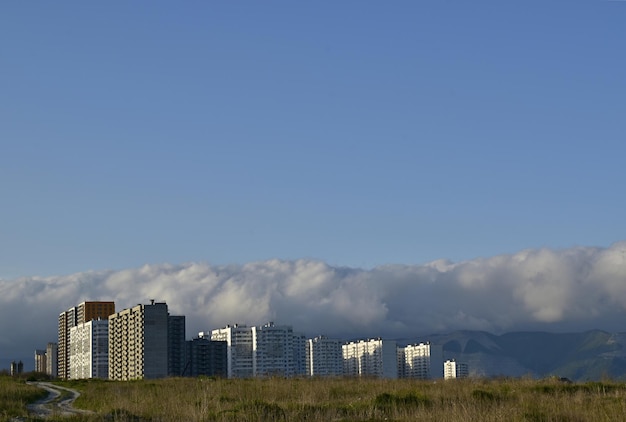 Construção de um novo complexo residencial na costa do Mar NegroKrasnodar território Rússia