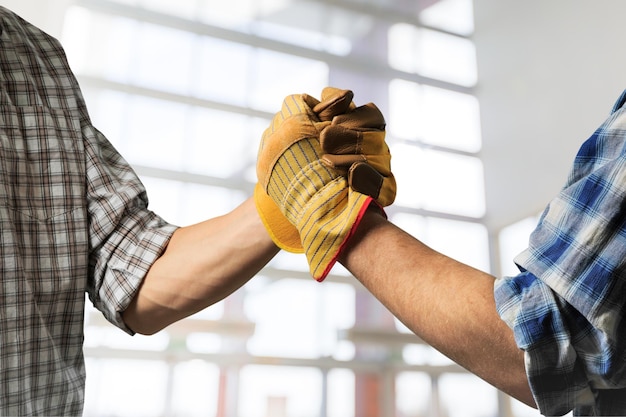 Construção, trabalho em equipe, parceria,