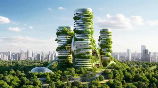 Construção verde sustentável na cidade moderna Arquitetura verde Construção ecológica sustentável