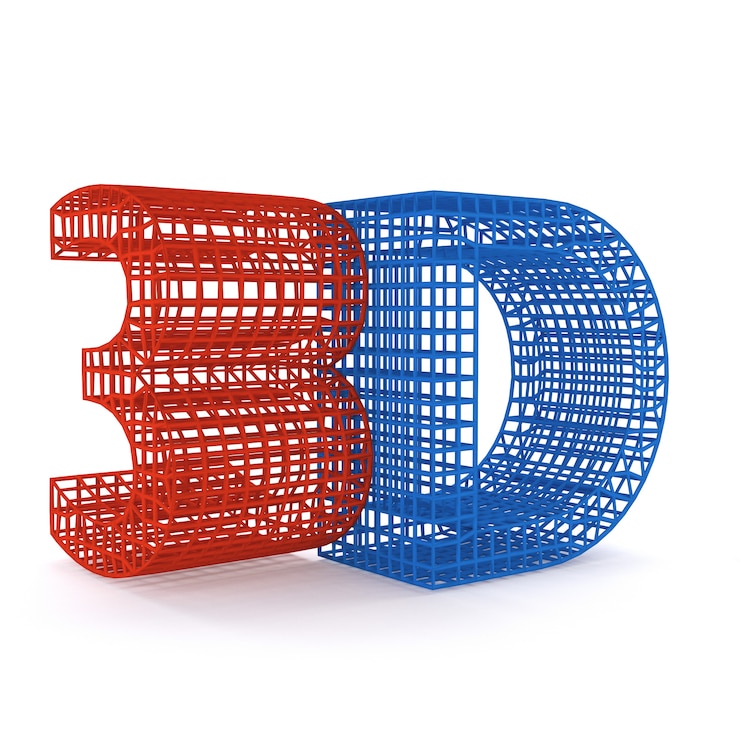 Foto construcción colorida del wireframe del símbolo 3d, aislada en el fondo blanco. 3d ilustración