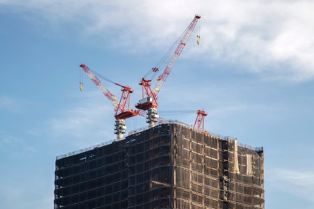 Construcción de edificios en Tokio, Japón