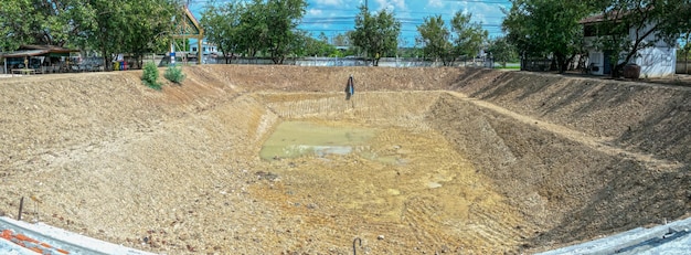 Construcción de estanques Los pozos perforados para su uso en el almacenamiento de agua utilizados en la agricultura deben usarse para excavar