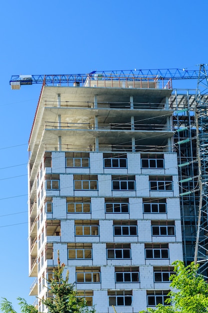 Foto construcción del nuevo edificio residencial moderno