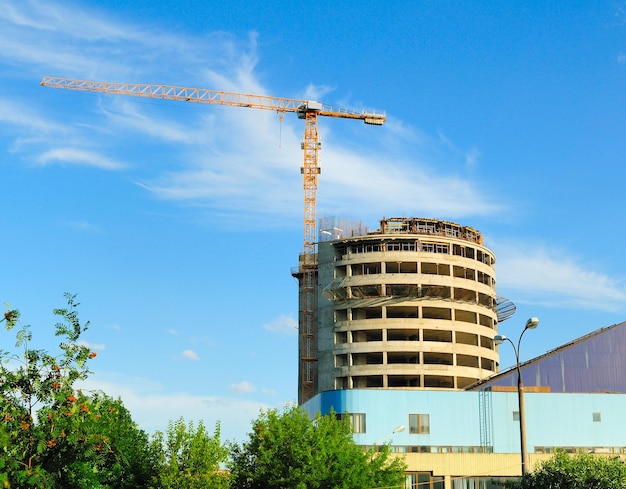 Construcción de rascacielos del centro de negocios internacional