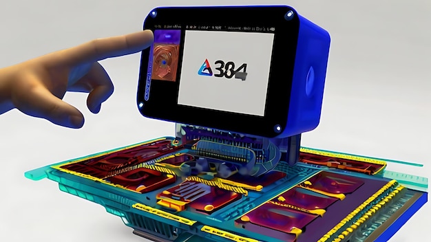 Foto la construcción virtual del chip de realidad aumentada se materializa