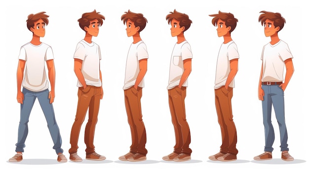 Foto construtor de personagens animados fundo branco isolado com ilustração moderna de estilo plano