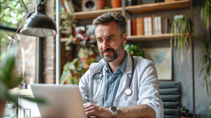 Consulta virtual de atención médica Consulta de telemedicina con un profesional de la salud