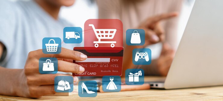 Foto consumidor elegante que tiene crédito consultoría compras en línea inventario cybercash