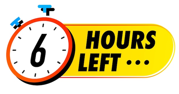 Contagem regressiva de 6 horas para o distintivo do vetor