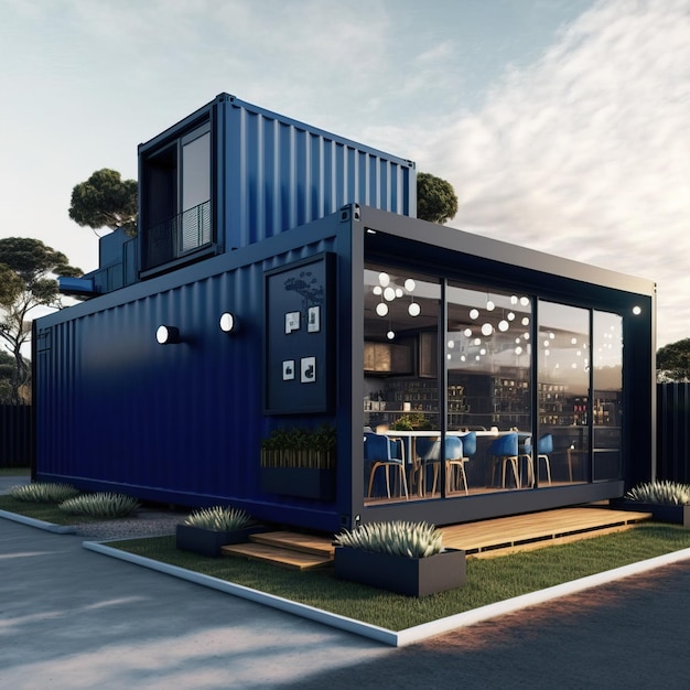 container bar pub restaurant illustrationskonzept der nachhaltigkeit und recyceln öko modern minimal