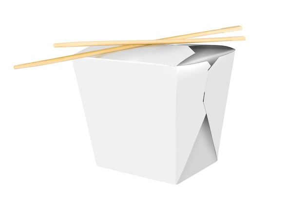 Container de comida chinesa em branco