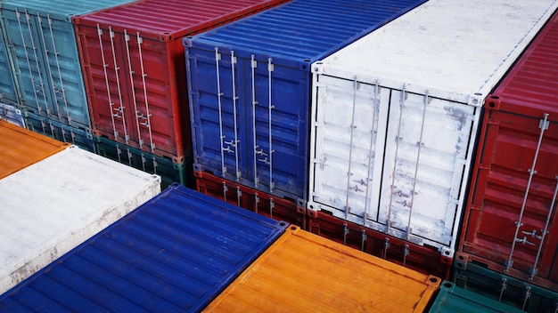 Containerbox für logistischen Import und Export 3D-Rendering