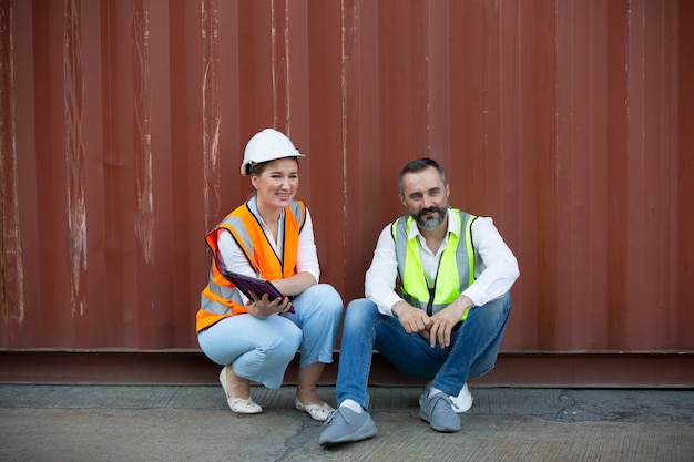 Containerdepotarbeiter im Hafen