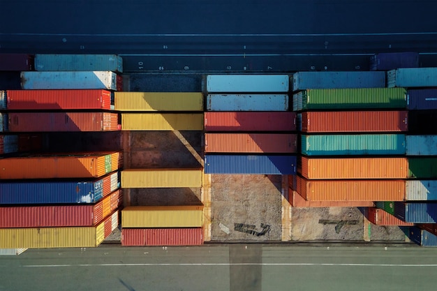 Containerlager Luftbild Versand- und Logistikkonzept