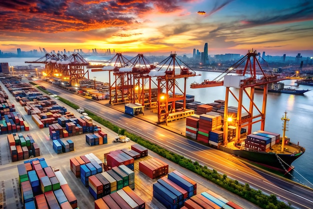 Containers logística portuária Importação exportação