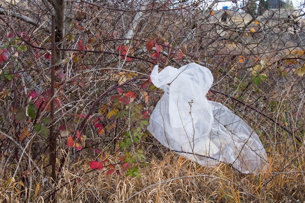 Contaminación ambiental de bolsas de plástico y basura.