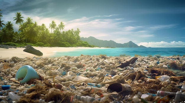 Contaminación por botellas de plástico en las playas