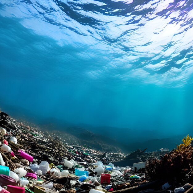 una contaminación marina bajo el mar