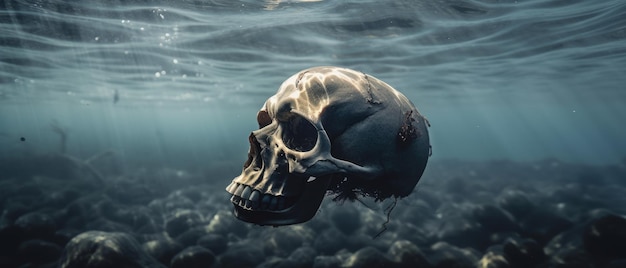 Contaminación del océano contaminado del mar causado IA generativa