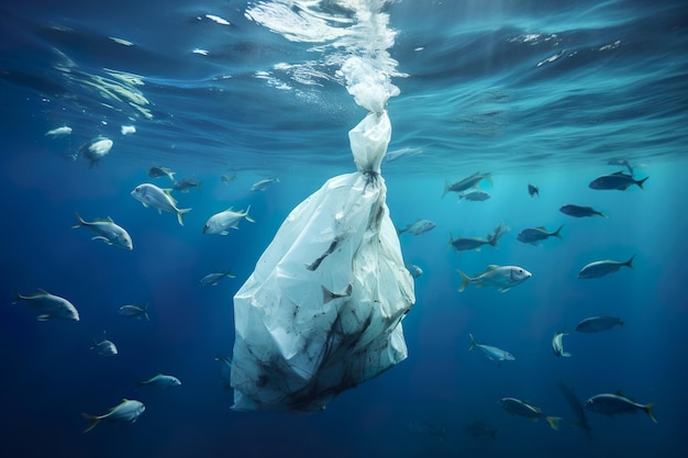 Contaminación por peces y plásticos en el mar generativo ai