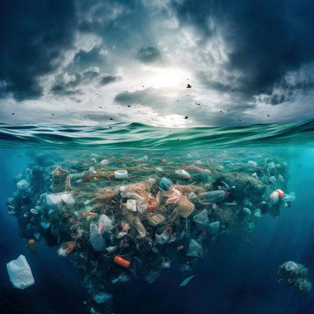 Foto contaminación plástica en el océano