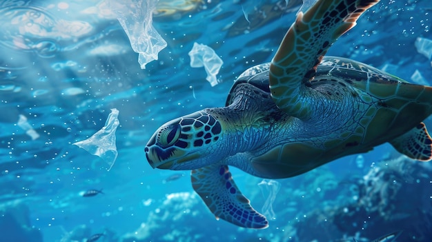 La contaminación por plásticos daña a las tortugas en los océanos