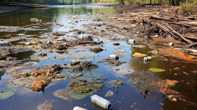 Foto contaminación química que afecta a la vida acuática en los ríos