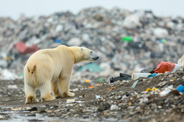Foto la contaminación por residuos plásticos daña el medio ambiente y el equilibrio ecológico en la tierra