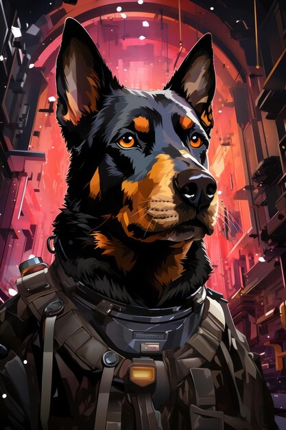 Contemplação canina de Canaã Um sonho cyberpunk