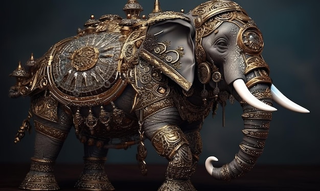 Contemple o poderoso elefante antropomórfico armado e pronto para a batalha Criando usando ferramentas generativas de IA