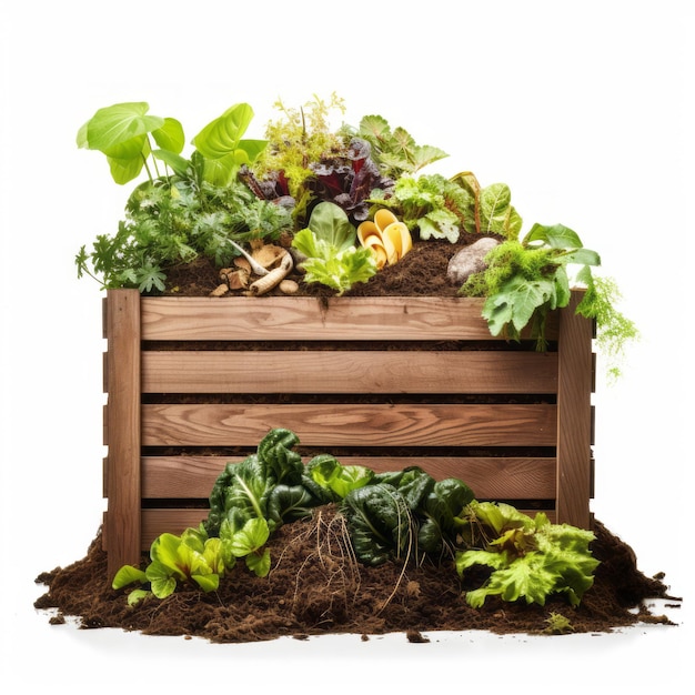 El contenedor de compost de jardín