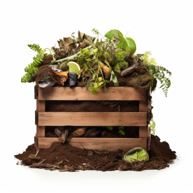 El contenedor de compost de jardín