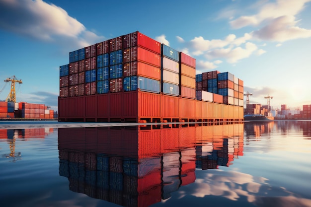 Contenedores de transporte de mercancías en el acuerdo de cereales de la crisis alimentaria del puerto