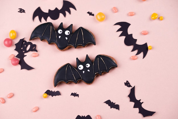 Contenido de la fiesta de Halloween. Galletas de jengibre de Halloween