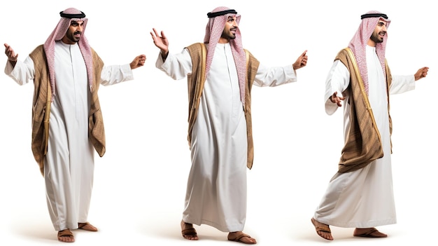 contenido, joven árabe, hombre, en, ropa tradicional