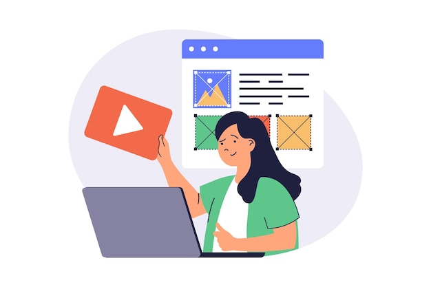 Content-Manager-Web-Konzept mit flachen Cartoon-Menschen für das Website-Design