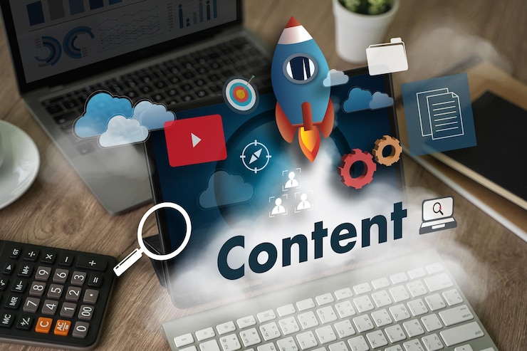 Foto content marketing content data blogging medien veröffentlichung informationen vision konzept social business internet strategie werbung seo
