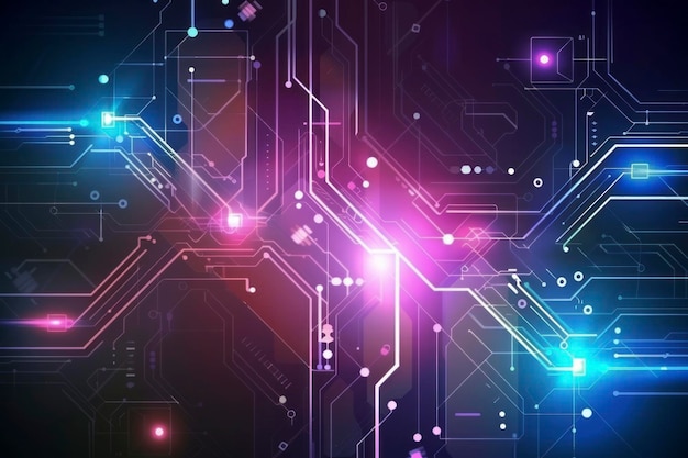 Contexto vectorial del concepto de comunicación de tecnología abstracta IA generativa