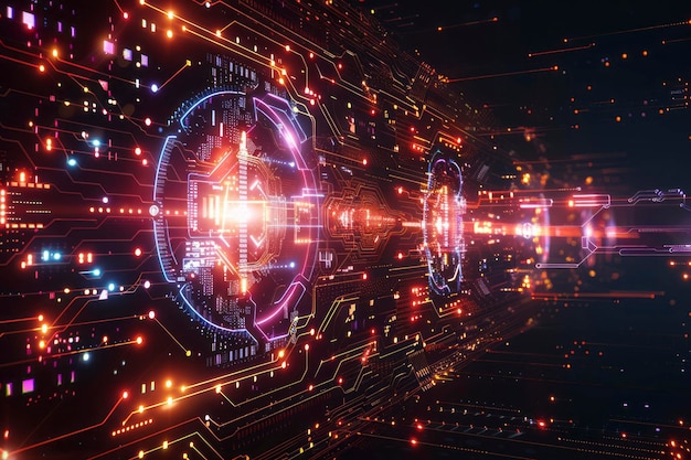 Contexto vectorial del concepto de comunicación de tecnología abstracta IA generativa
