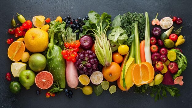 Contexto de las verduras y frutas dietéticas