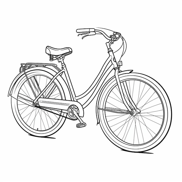 Contorno de dibujo de bicicleta para colorear