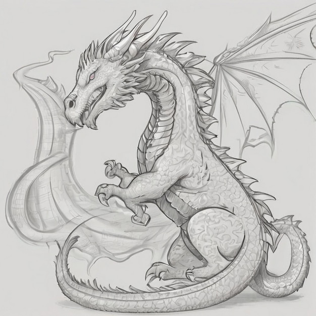 Foto contorno de dibujos de animales para el soplo del dragón