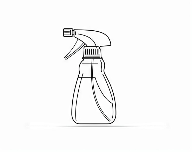 Foto un contorno de una ilustración moderna de una botella de spray para peluqueros. los trazos se pueden editar.