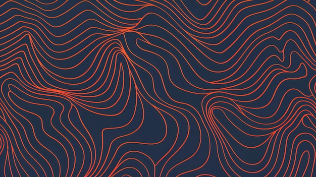 contorno linhas de onda topográficas fundo abstrato padrão vermelho textura em fundo escuro