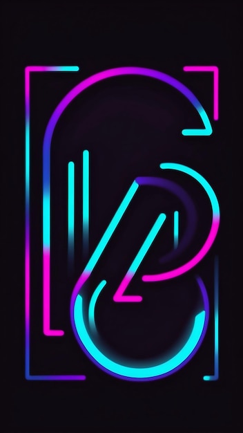 Contorno de neón lambda el color de gradiente oscuro