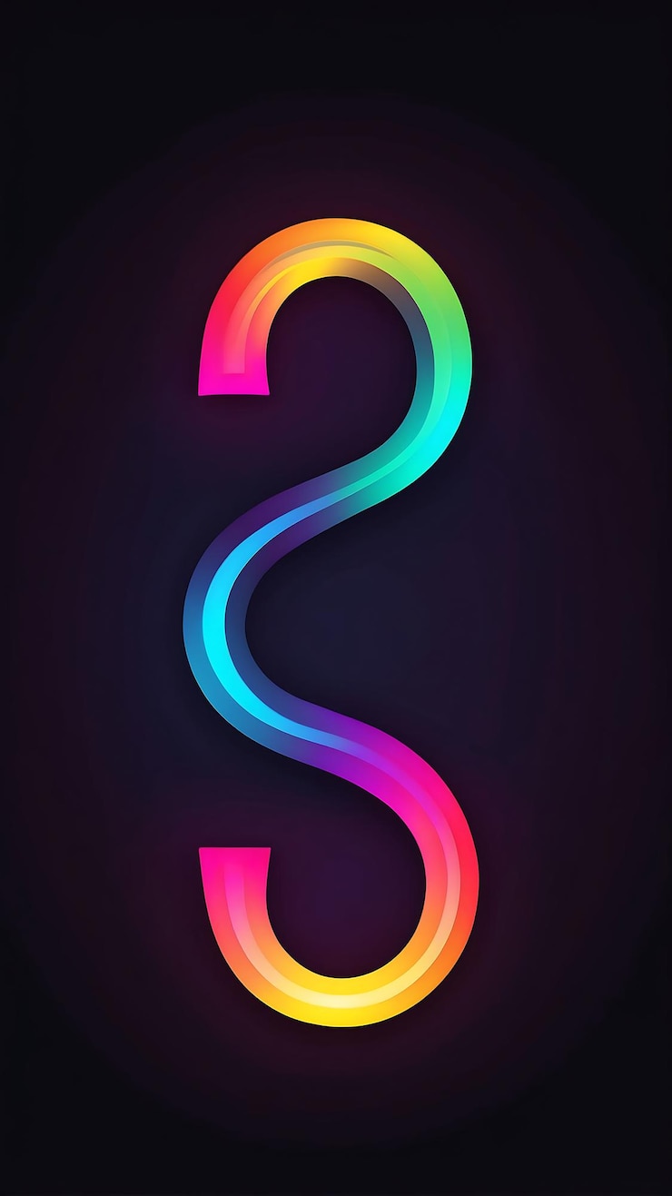 Foto contorno de neón lambda el color de gradiente oscuro