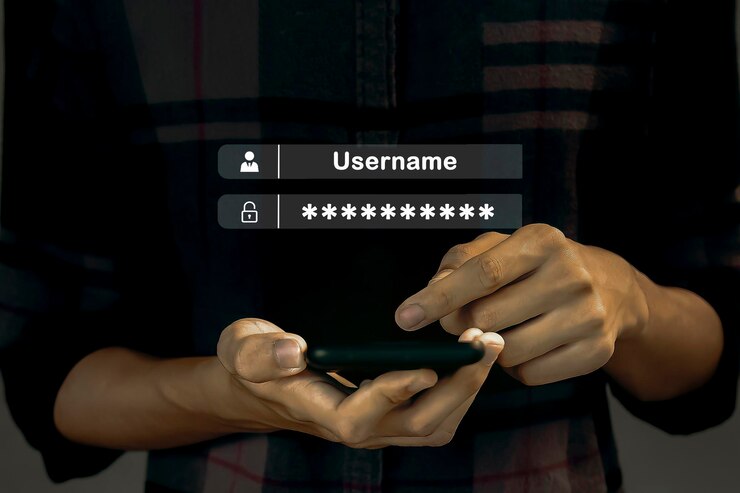 Foto contraseña para entrar en el sistema de seguridad concepto de ciberseguridad del usuario