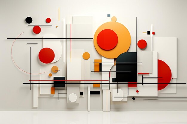 Contraste alto do Cubismo angular dos esquemas realísticos da arte modular abstrata colorida