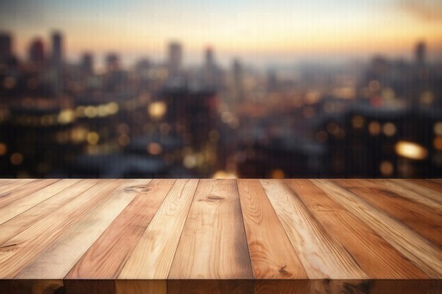 Foto contrastes cativantes fundo desfocado da cozinha enquadra o exquisito prato de mesa de madeira